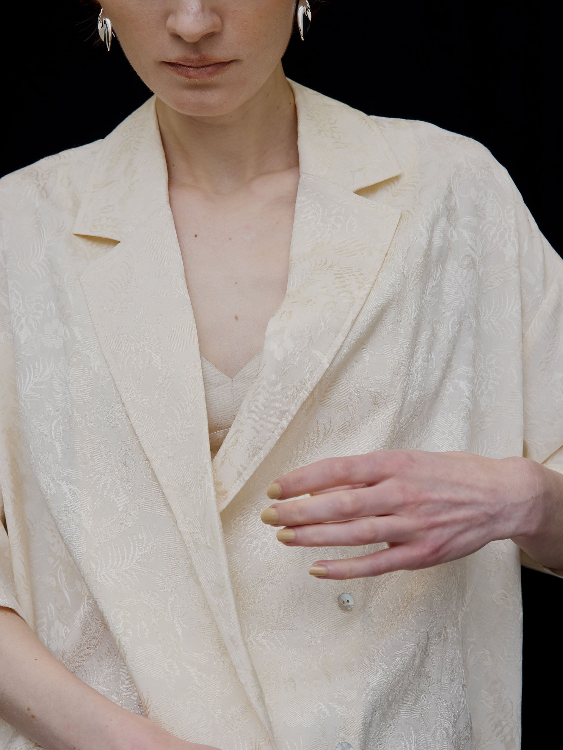 SUMMER JACQUARD OVER SHIRT JACKET