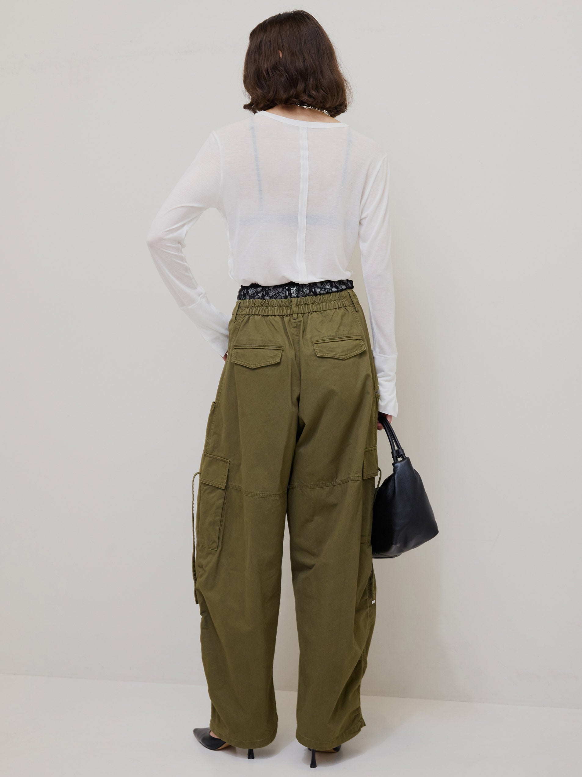 MILITARY SLIT LACE CARGO PANTS