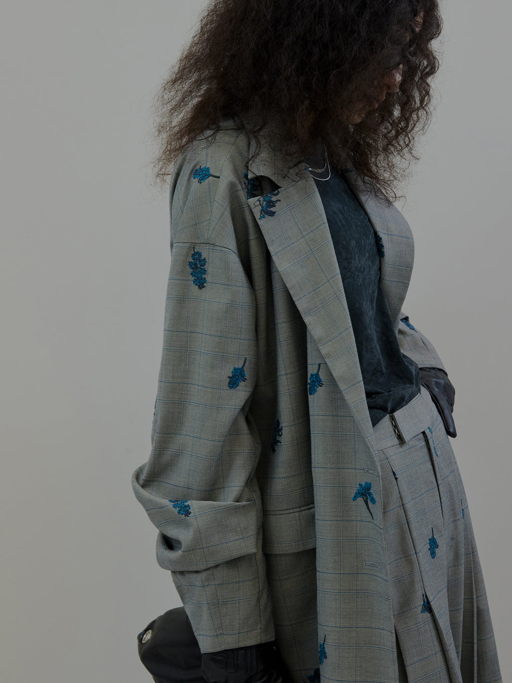 CHECK FLOWER PAPA JACKET