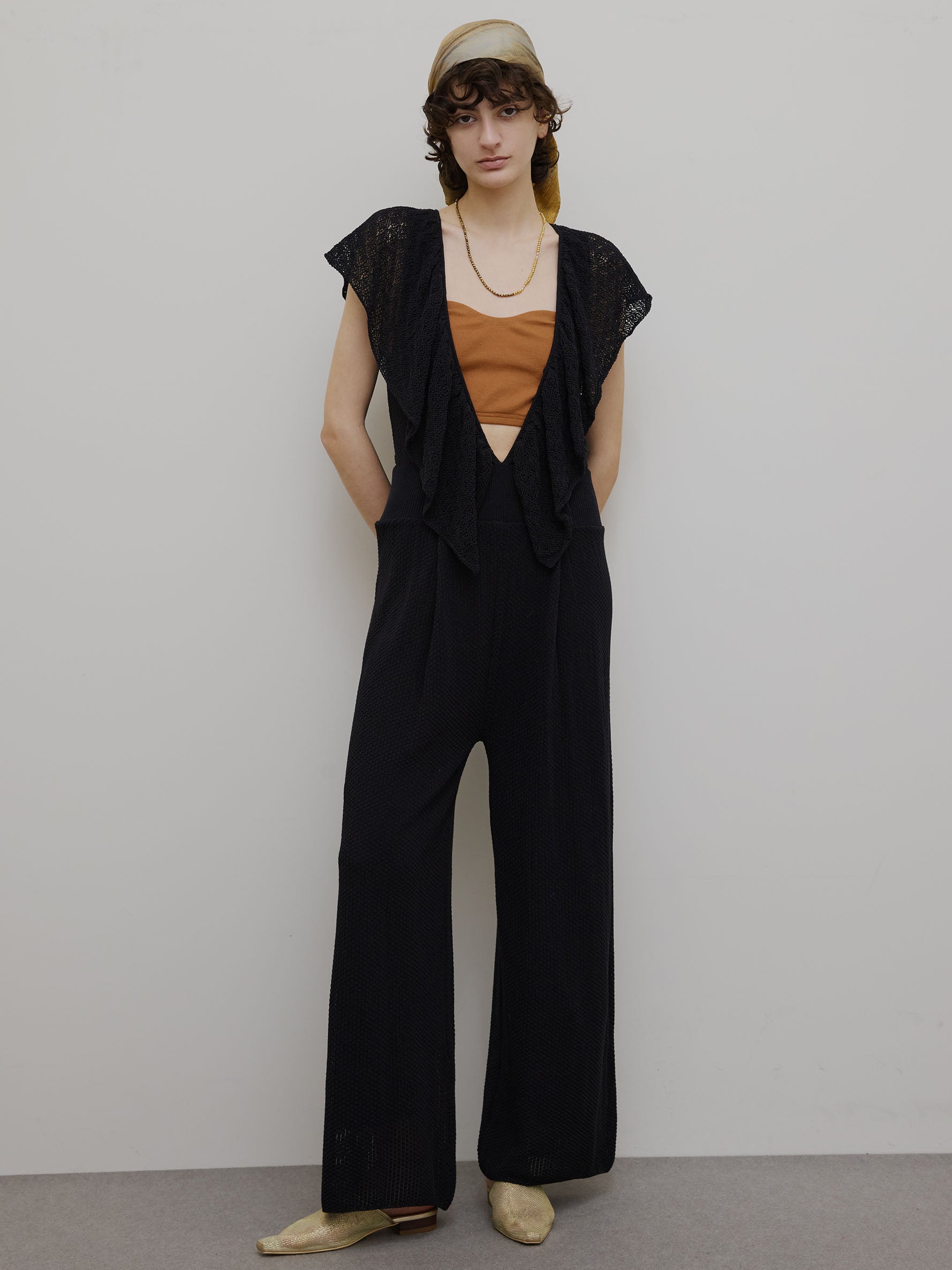 MEDI RUFFLE KNIT ROMPERS