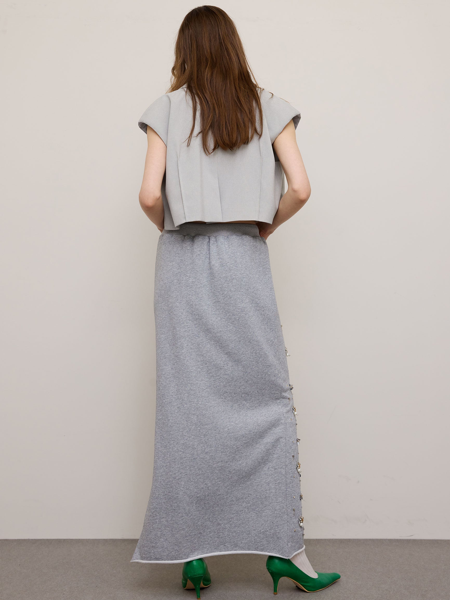 BIJOU MOTIF SWEAT SKIRT