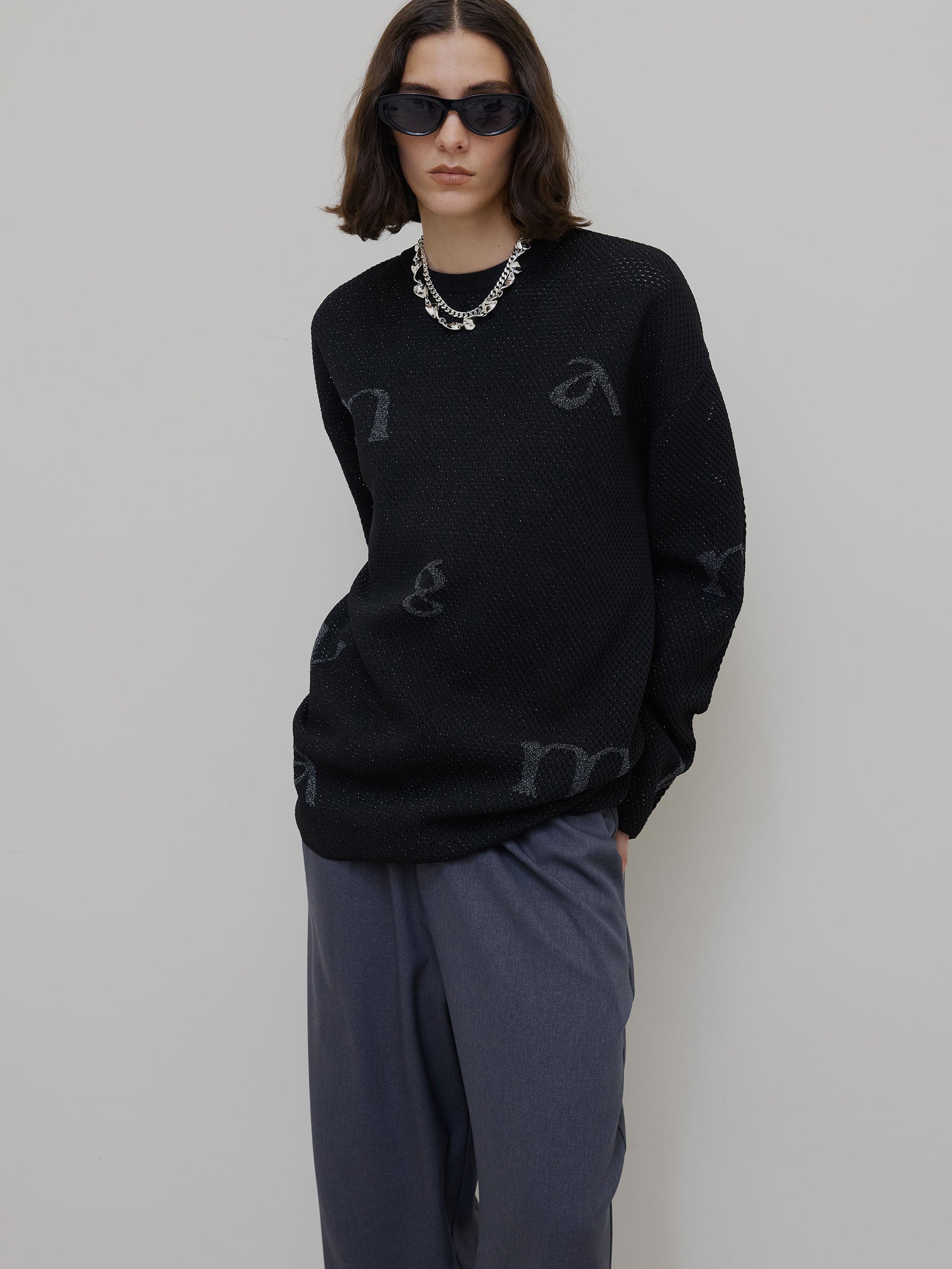 DISPERSE LOGO KNIT TOP