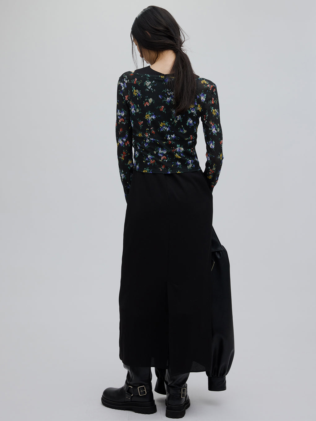 SHEER RIB CARDIGAN WITH STRAIGHT DRESS