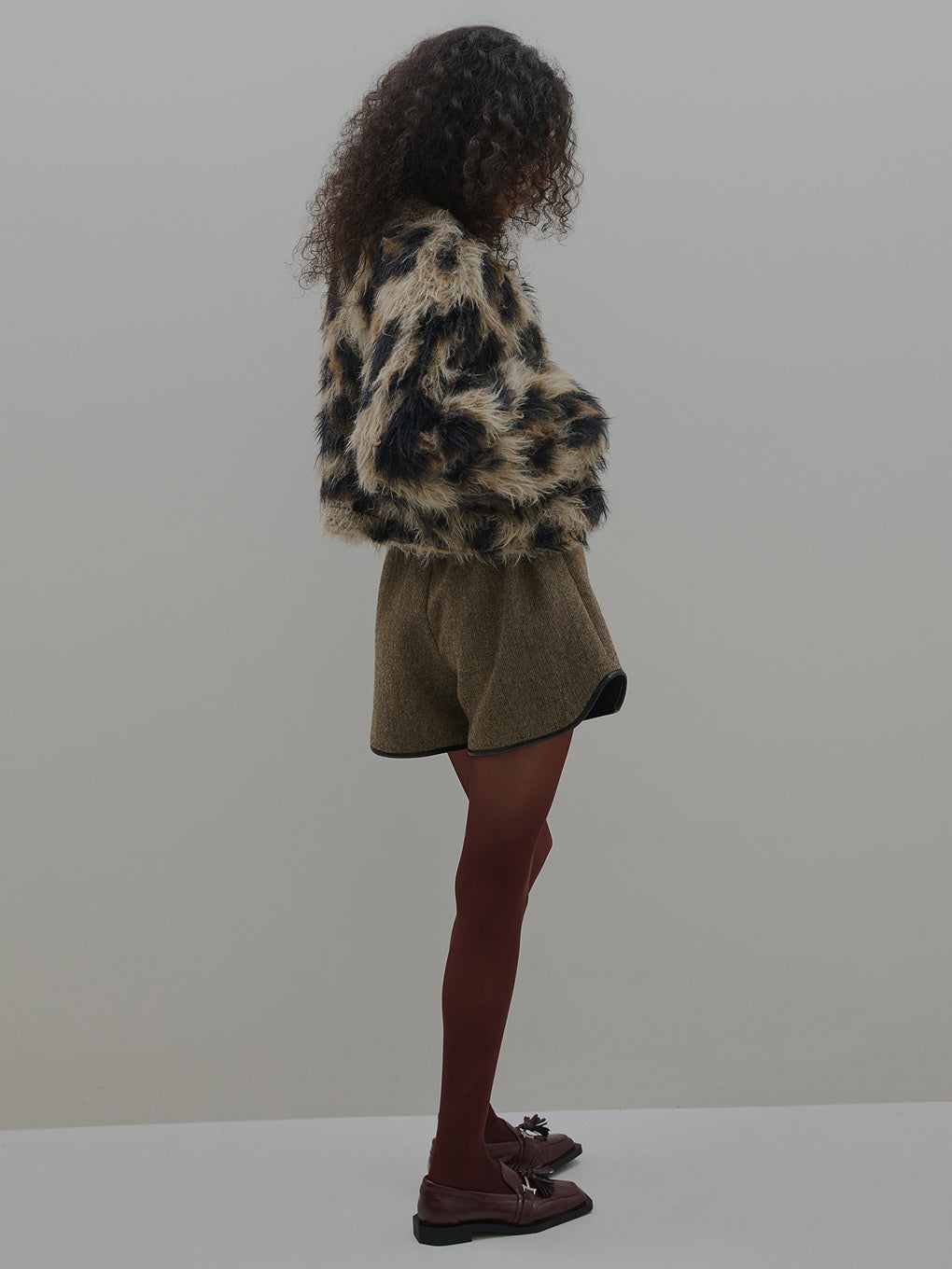 ANIMAL SHAGGY KNIT CARDIGAN