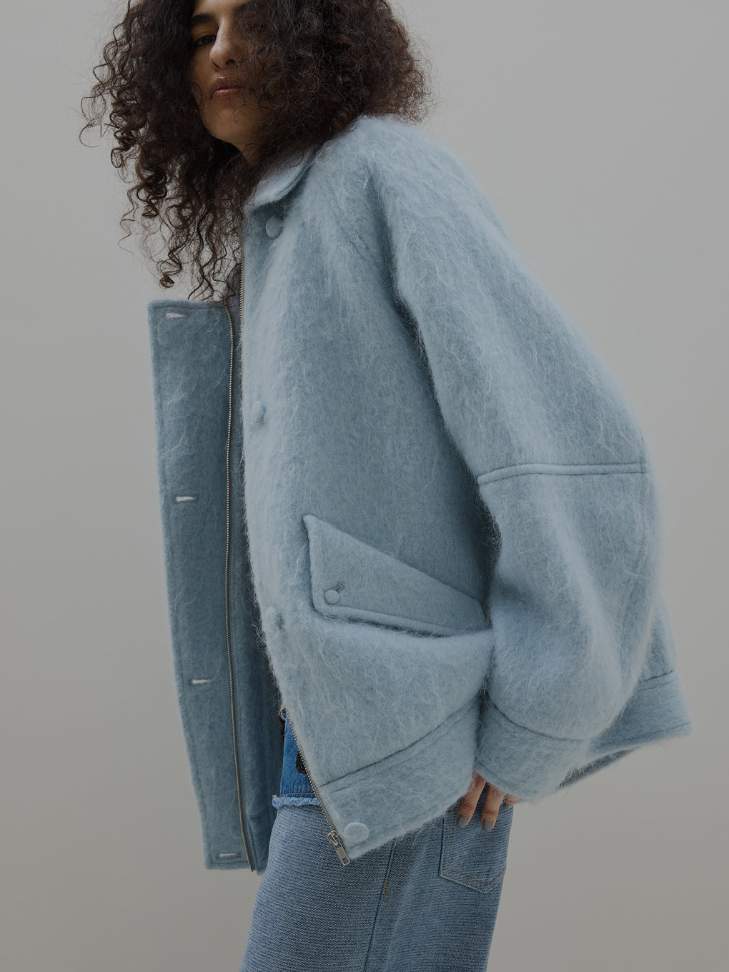 UND MOHAIR SHAGGY FLIGHT JACKET