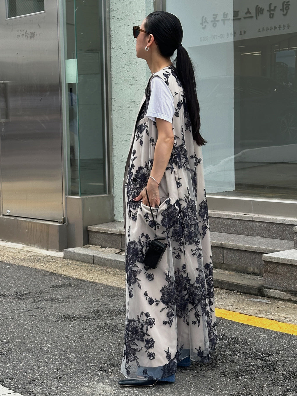 3WAY TULLE EMBROIDERY DOCKING TRENCH COAT