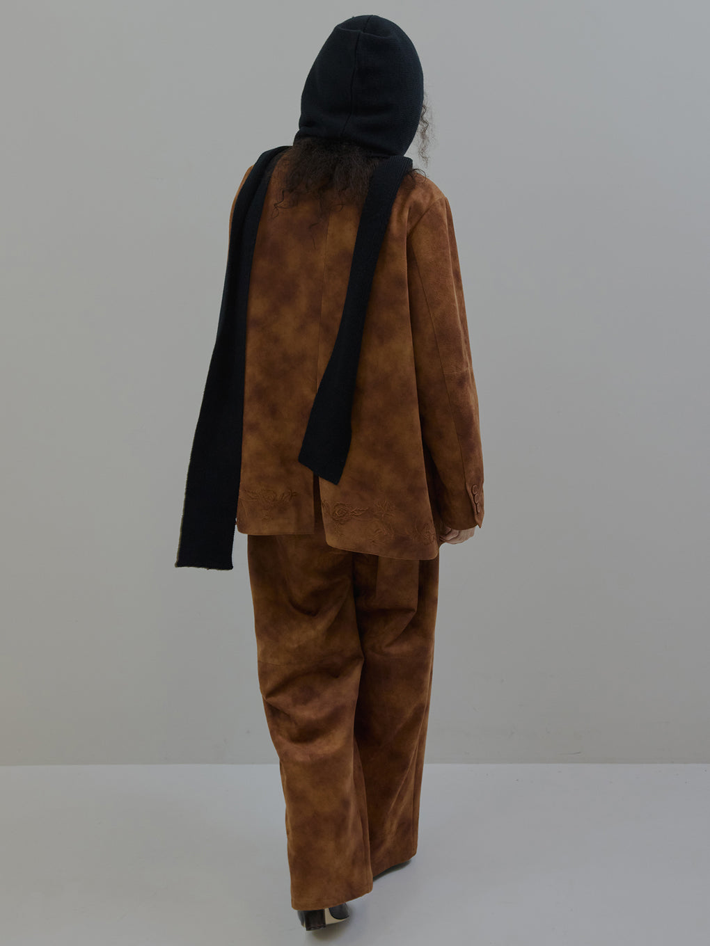 SYNTHETIC SUEDE EMBROIDERY PANTS