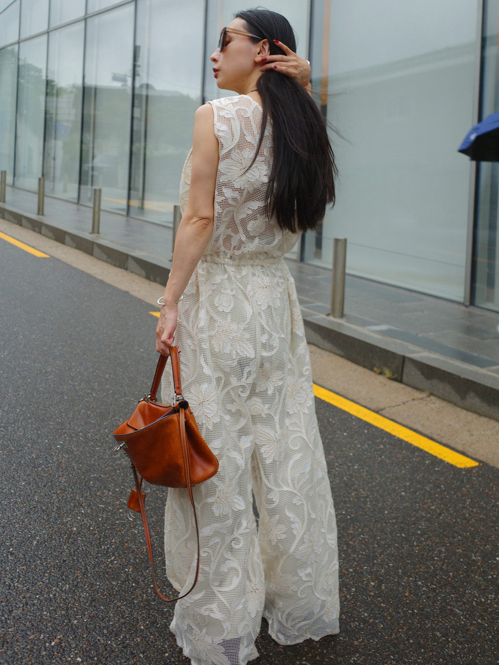 2WAY SILHOUETTE V NECK ROMPERS