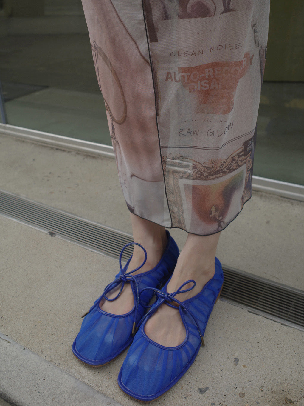 MESH RIBBON FLAT SHOES