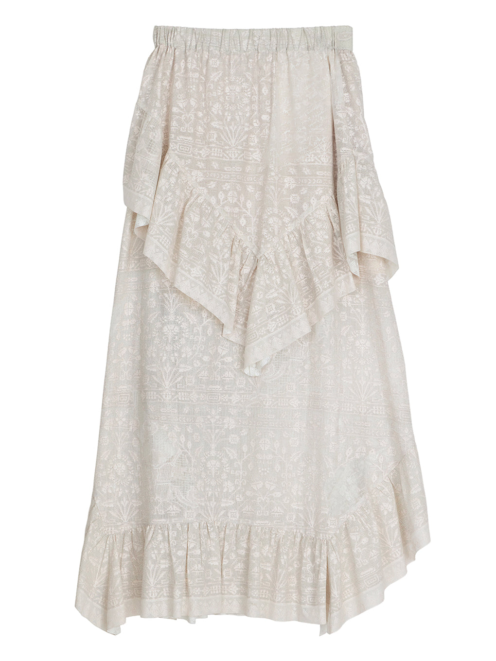 MEDI TROMPE L’OEIL RUFFLE SLIT SKIRT