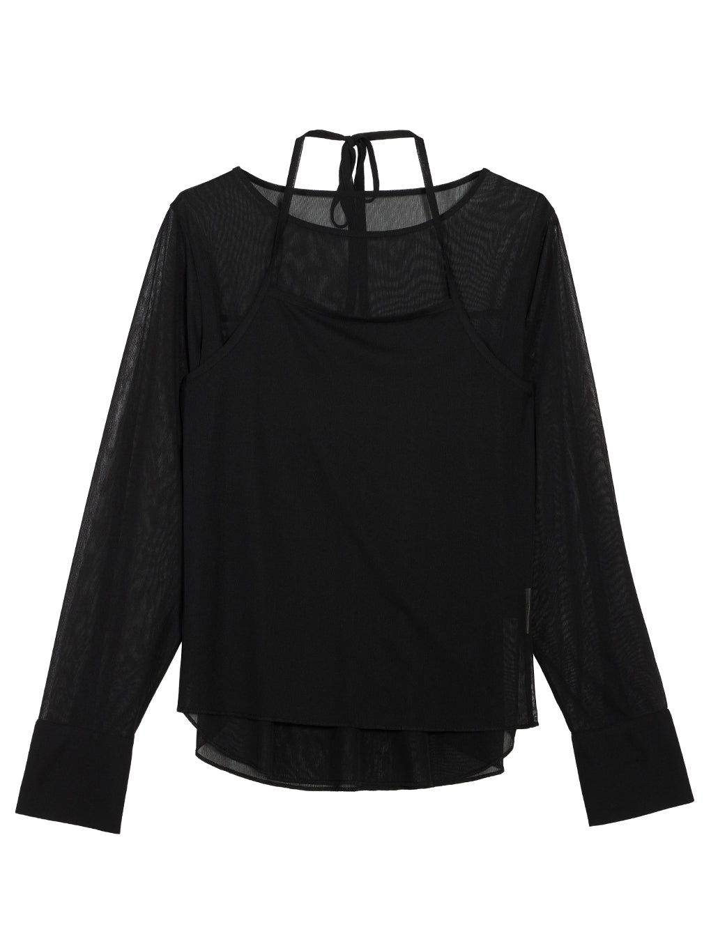 HALTER NECK LONG SLEEVE SET TOP