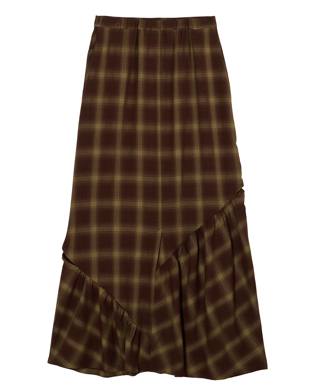 CHECK EYELET SEMI FLARE SKIRT