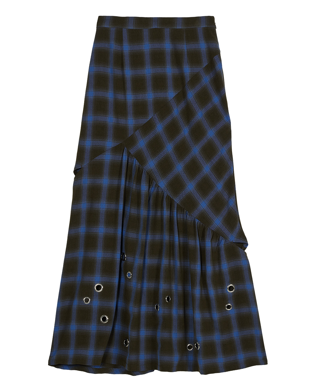 CHECK EYELET SEMI FLARE SKIRT