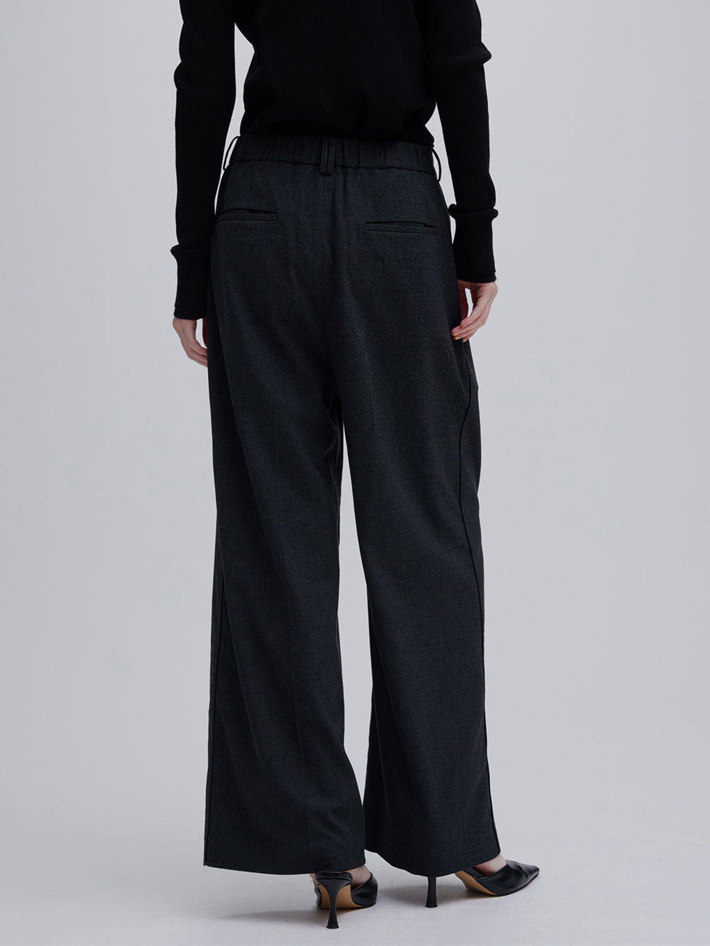 UND LINE DETAIL WIDE STRAIGHT PANTS