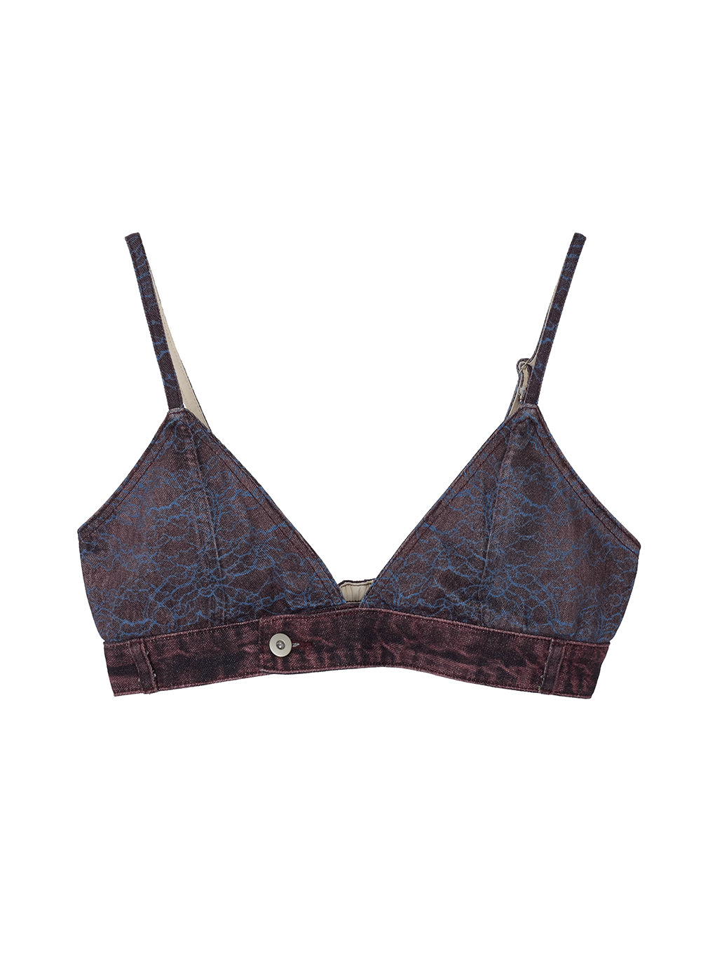 FAKE DENIM LACE BUSTIER