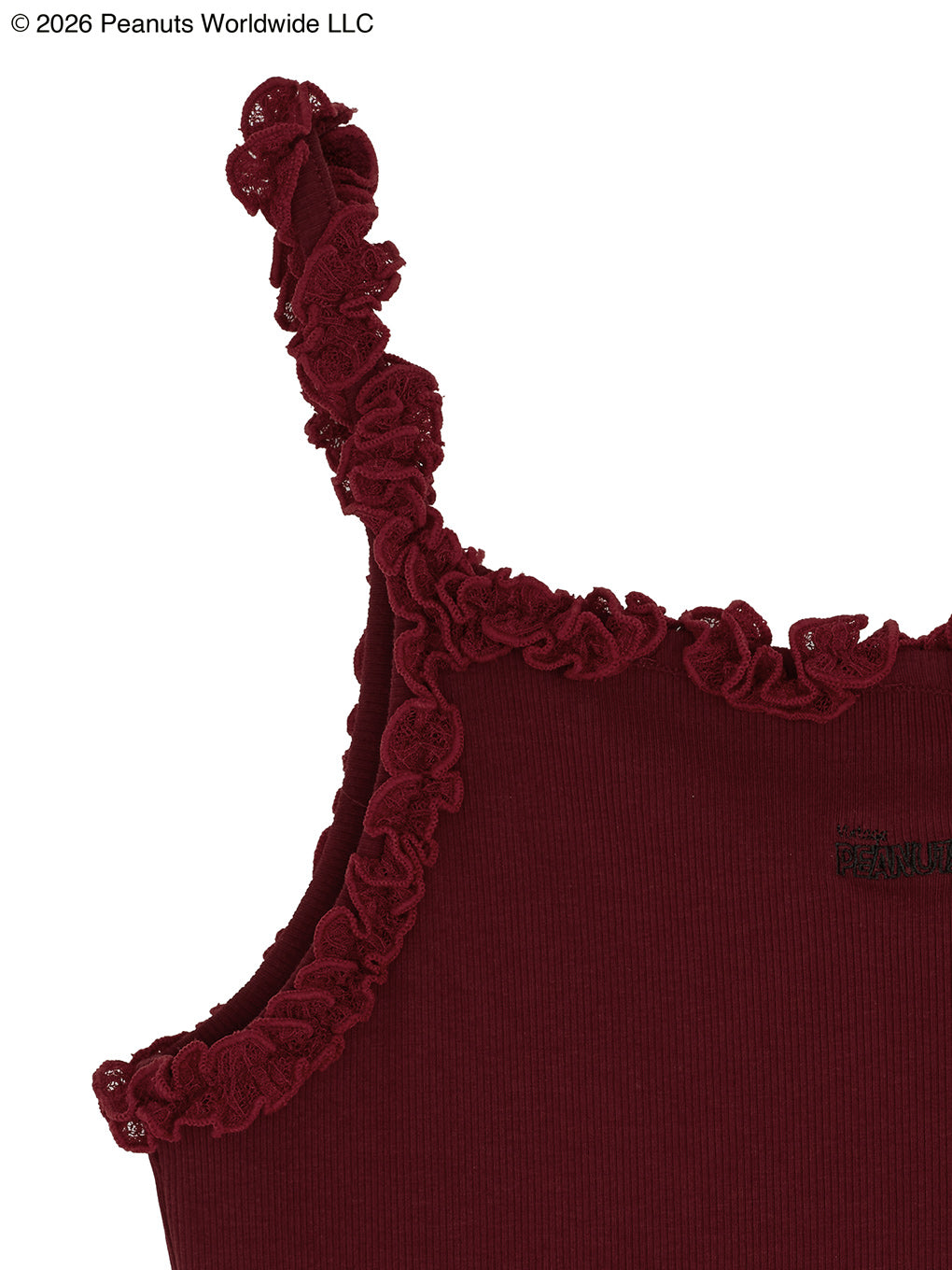 VINTAGE PEANUTS TWIST FRILL RIB CUT CAMI