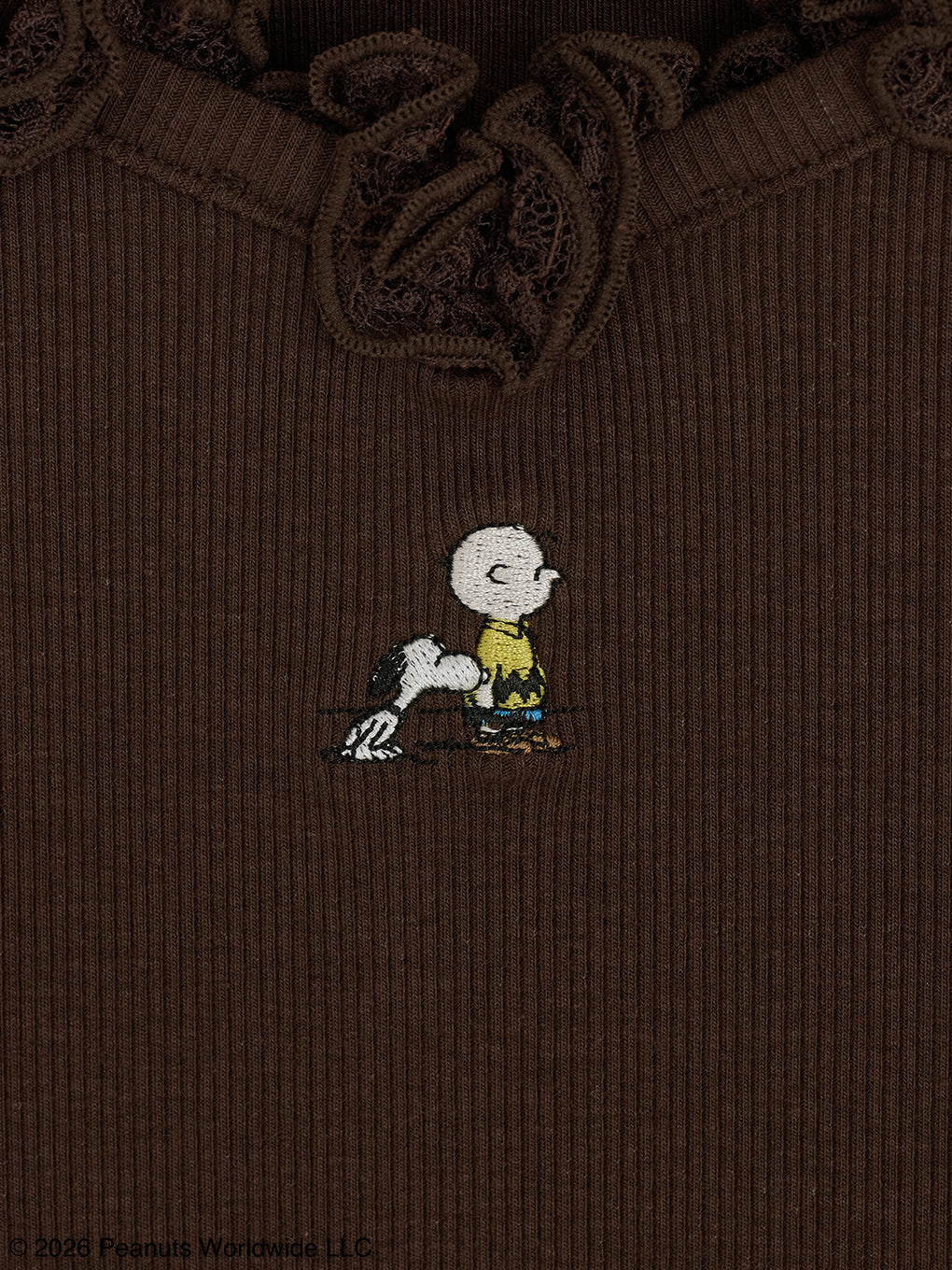 VINTAGE PEANUTS TWIST FRILL RIB CUT CAMI