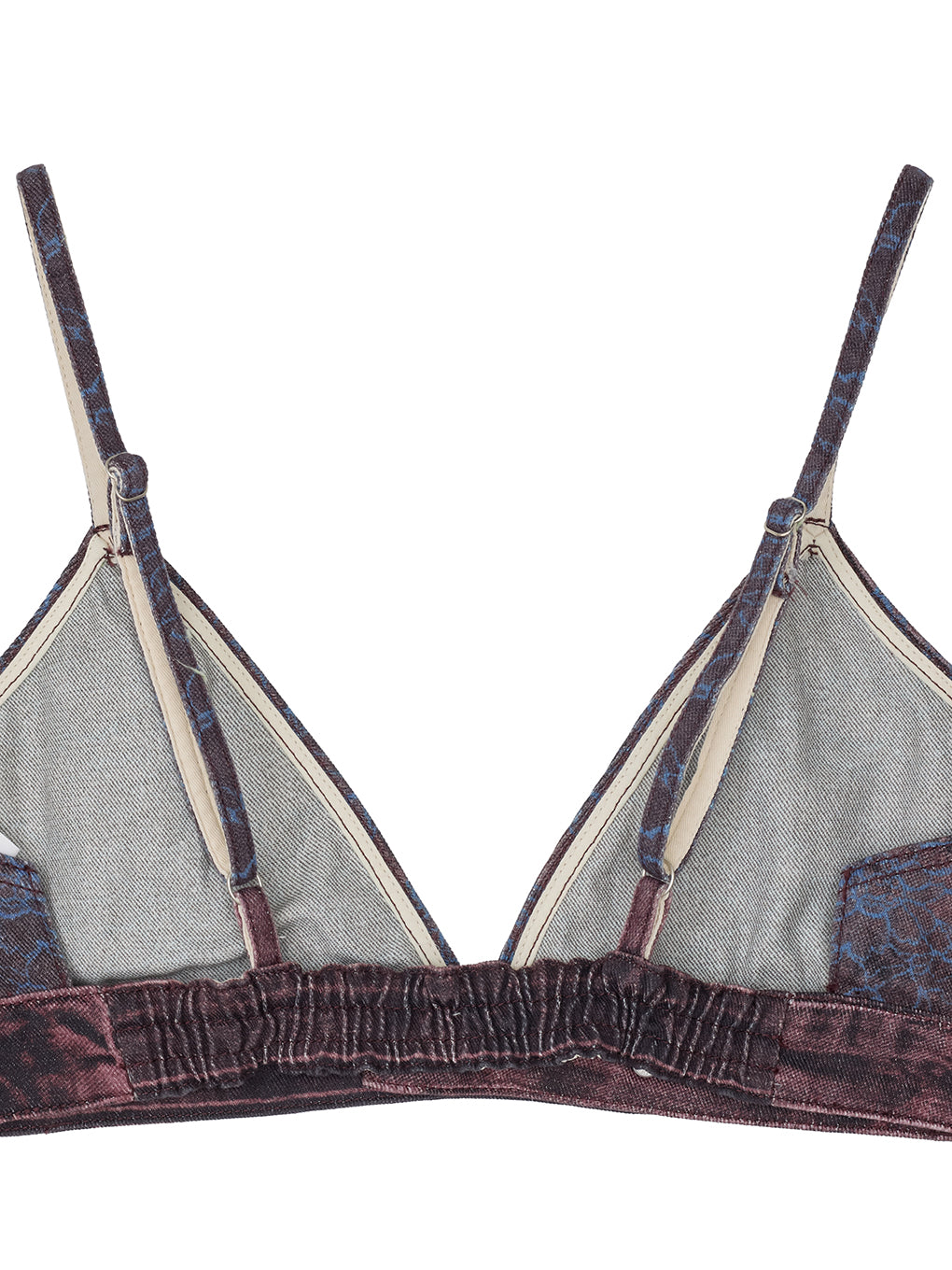 FAKE DENIM LACE BUSTIER