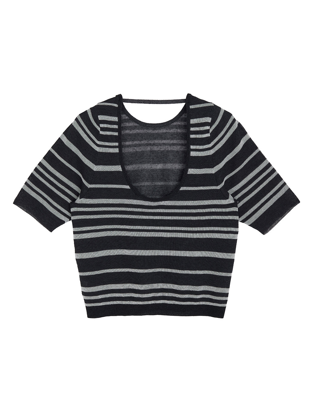 REVERSIBLE SHEER BORDER KNIT TOP