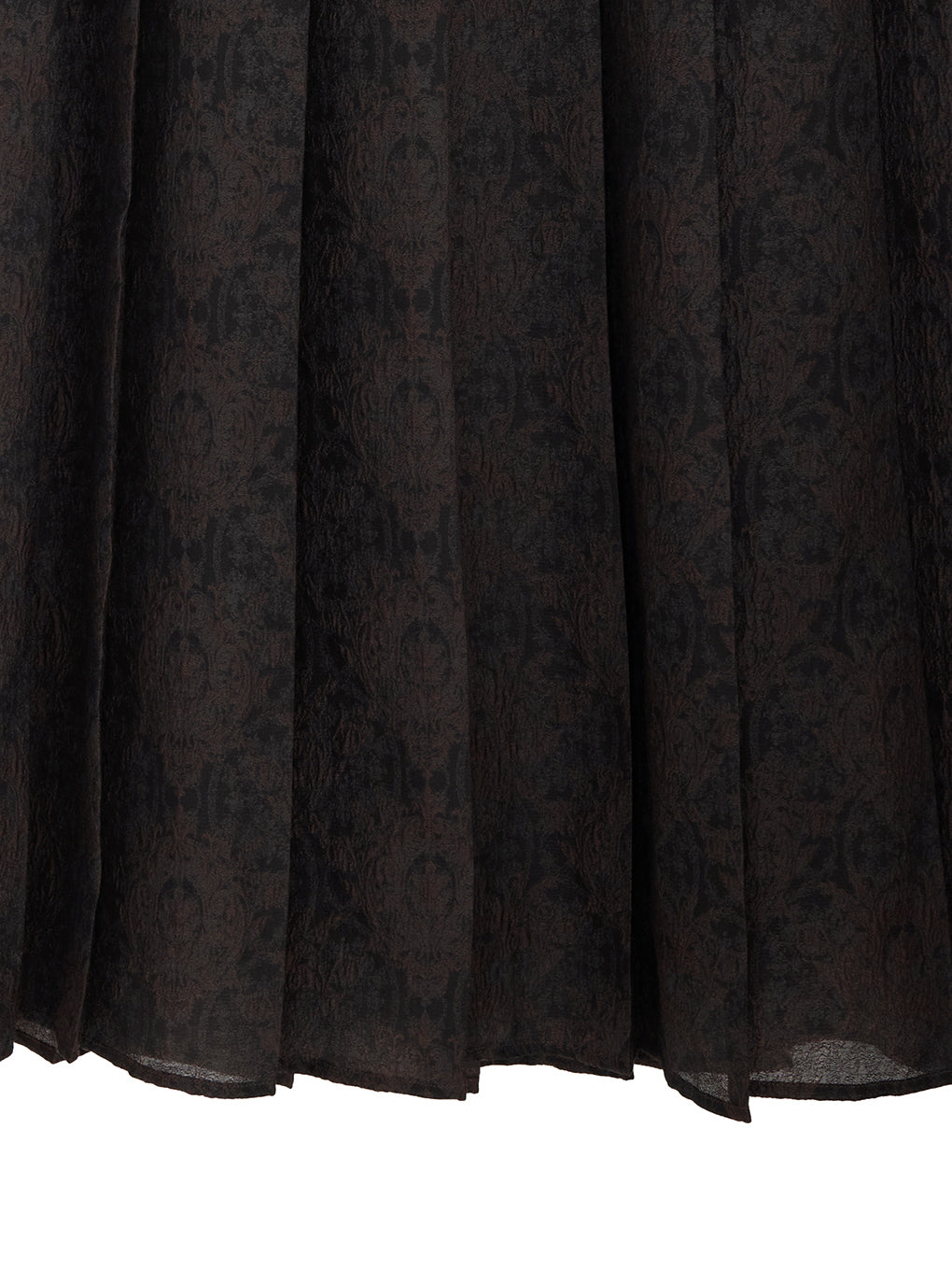 SHEER DAMASK JACQUARD PLEATED SKIRT