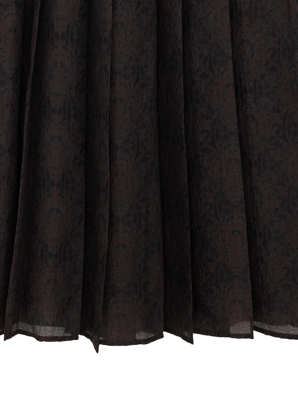 SHEER DAMASK JACQUARD PLEATED SKIRT