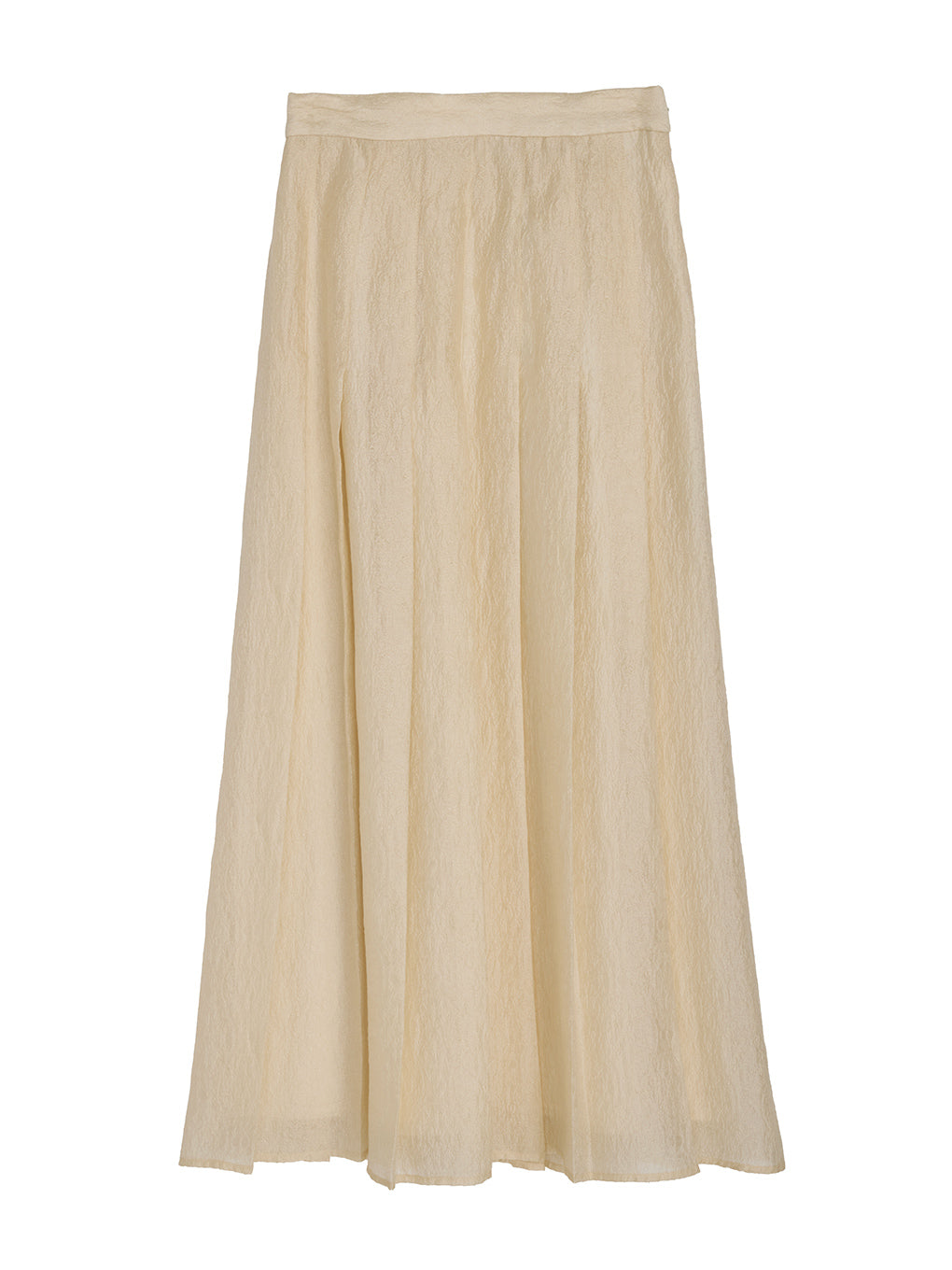 SHEER DAMASK JACQUARD PLEATED SKIRT