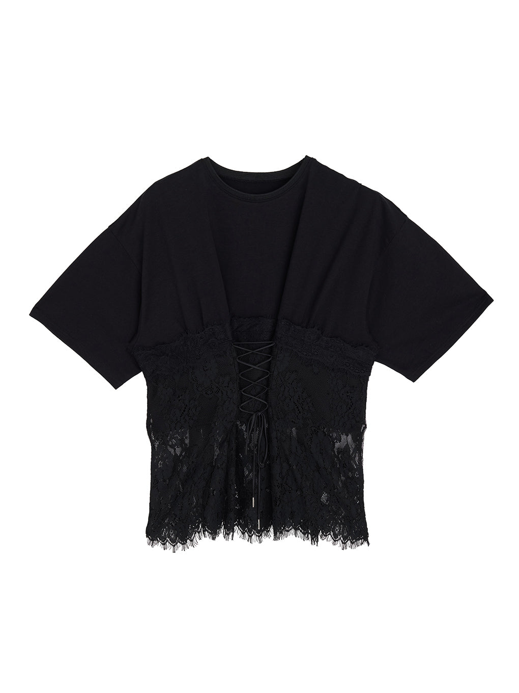 CORSET LIKE LACE DOCKING TEE