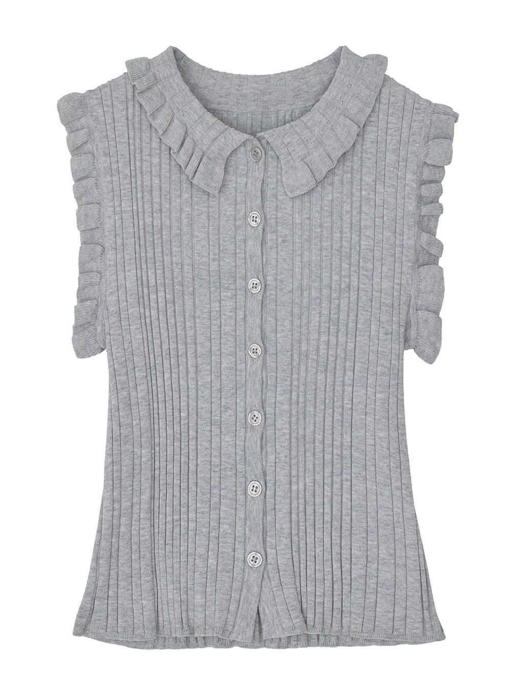 COMPACT FRILL COLLAR KNIT