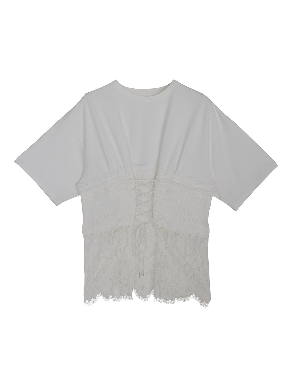 CORSET LIKE LACE DOCKING TEE