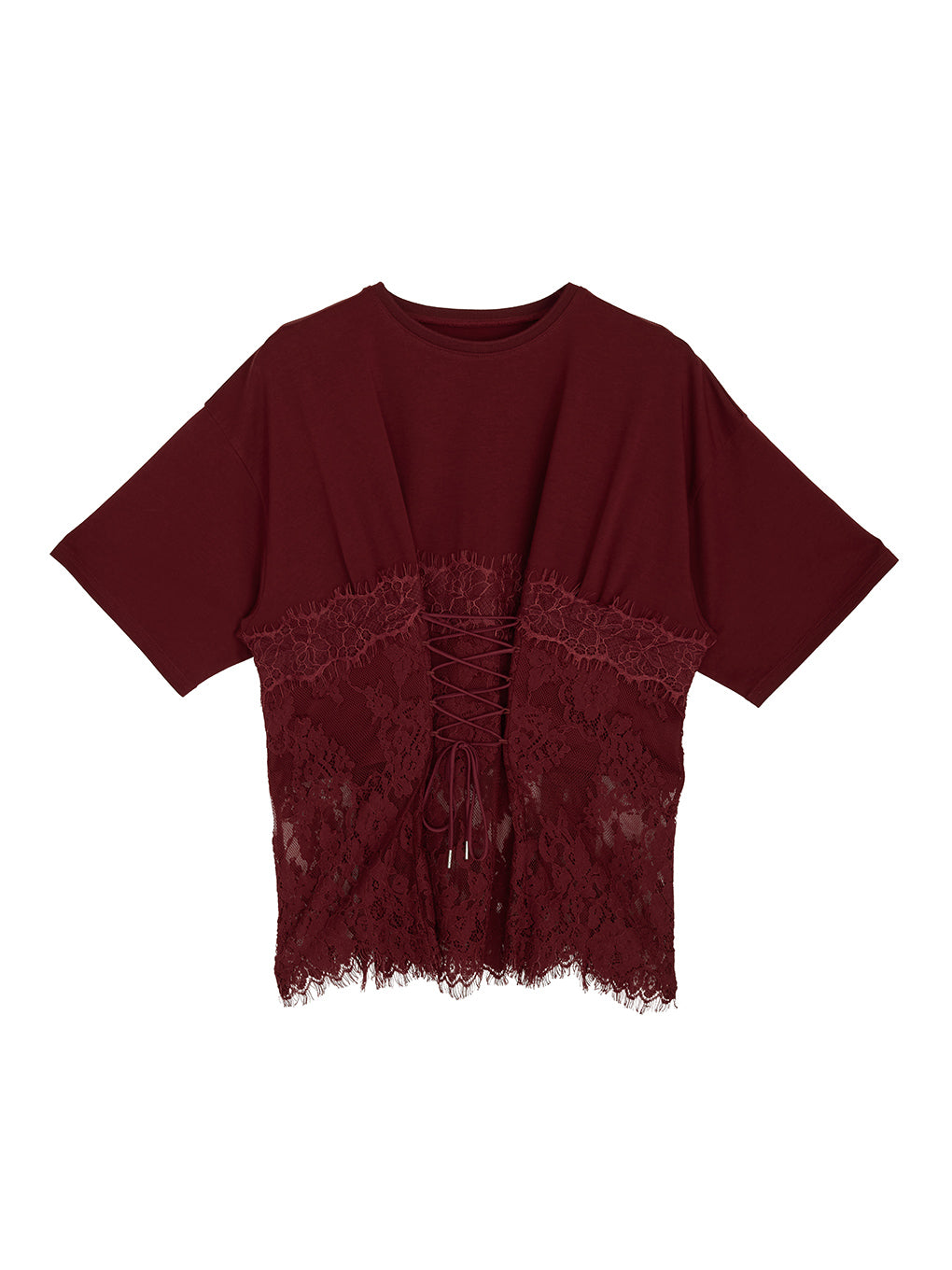 CORSET LIKE LACE DOCKING TEE