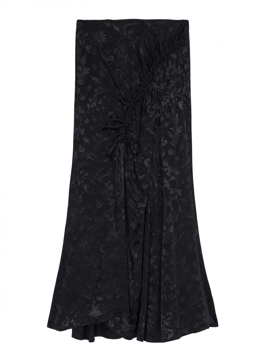 MEDI SATIN JACQUARD GATHER SKIRT