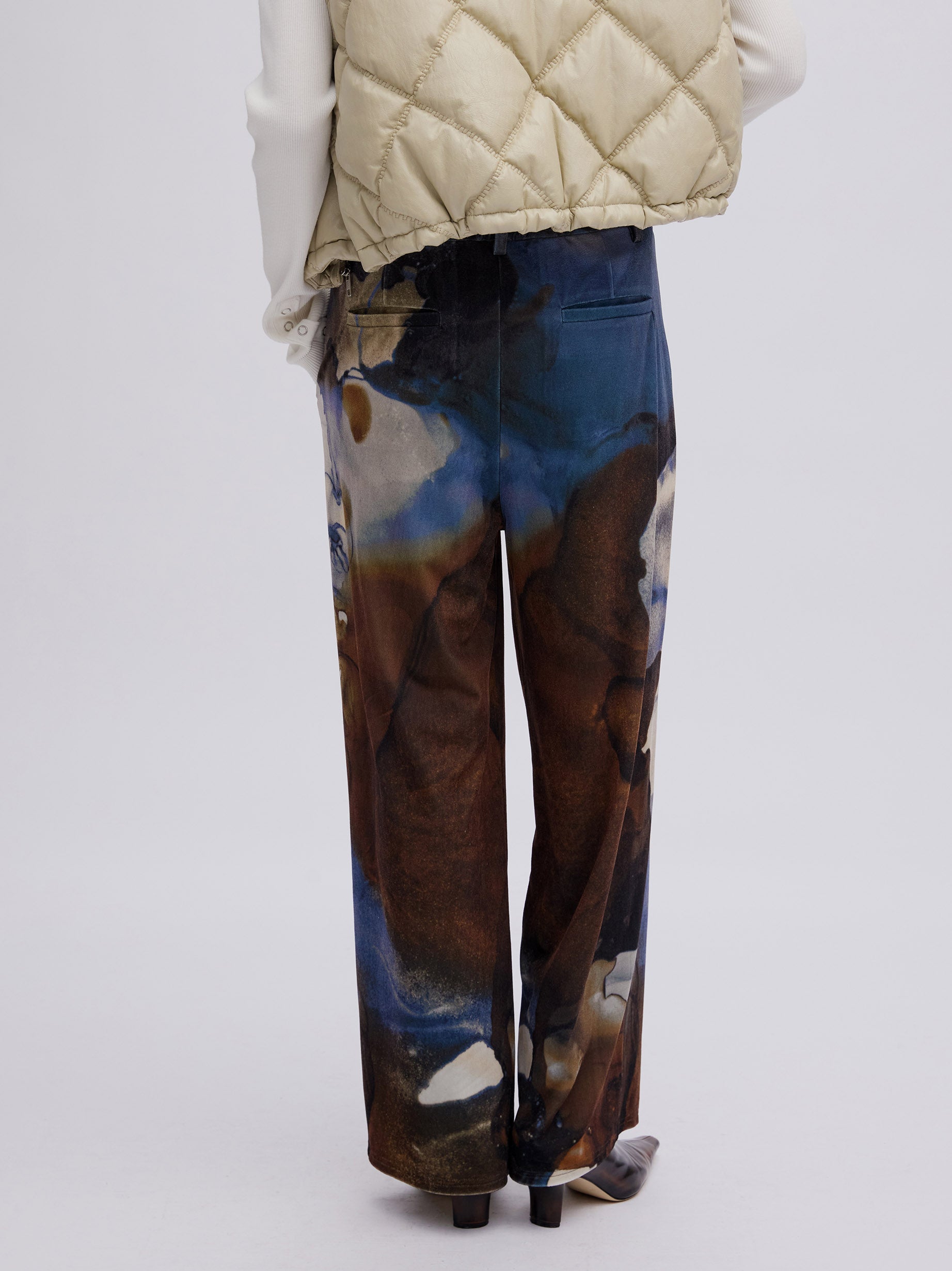 RUST INK ART WIDE PANTS