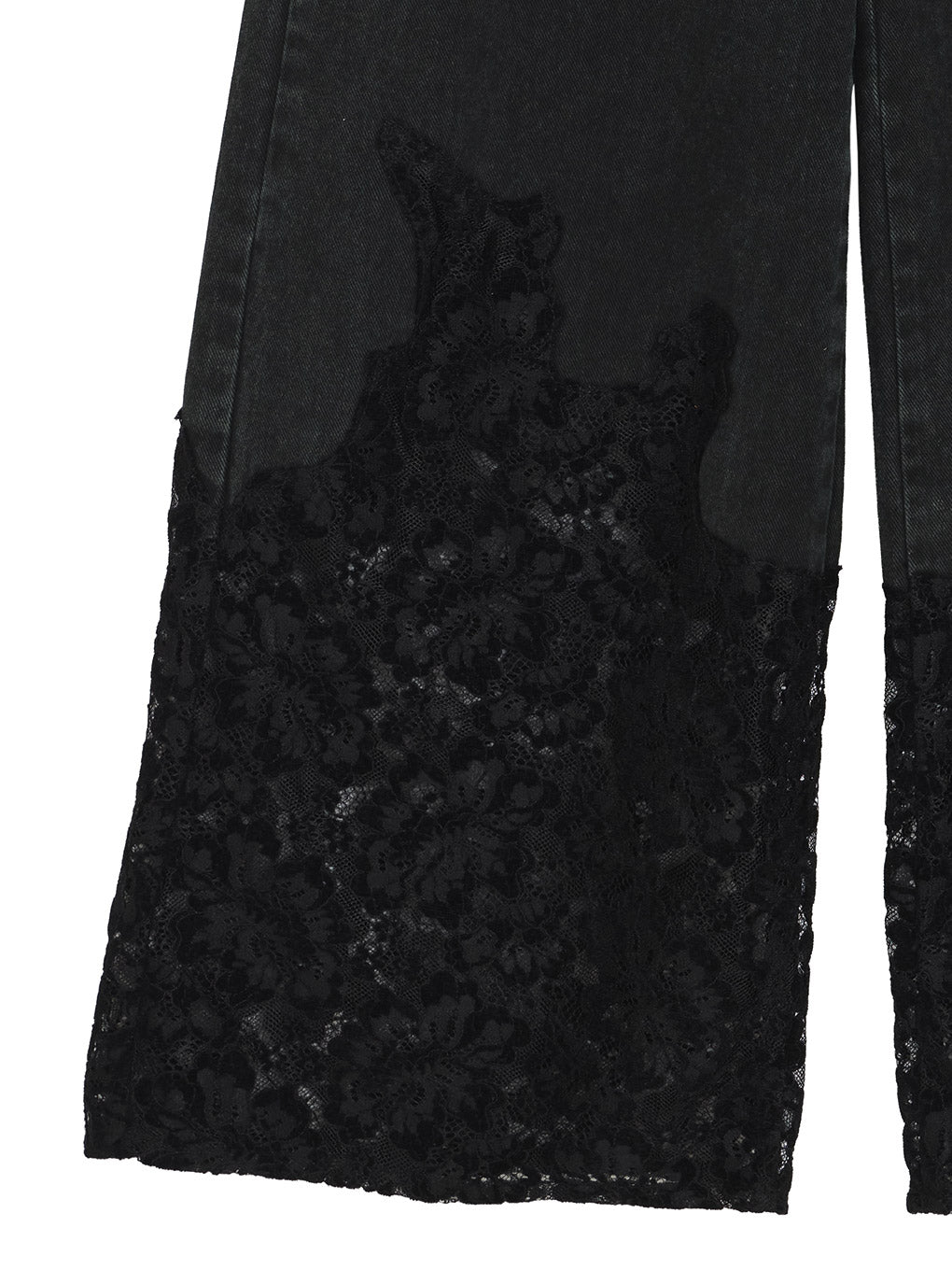 LACE DOCKING FADE DENIM PANTS