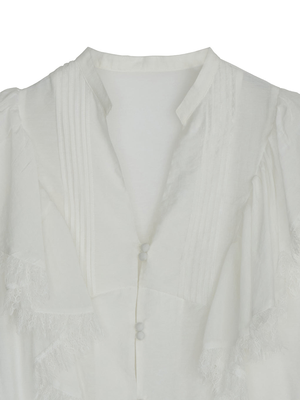UND LACE DRAPE FRILL BLOUSE