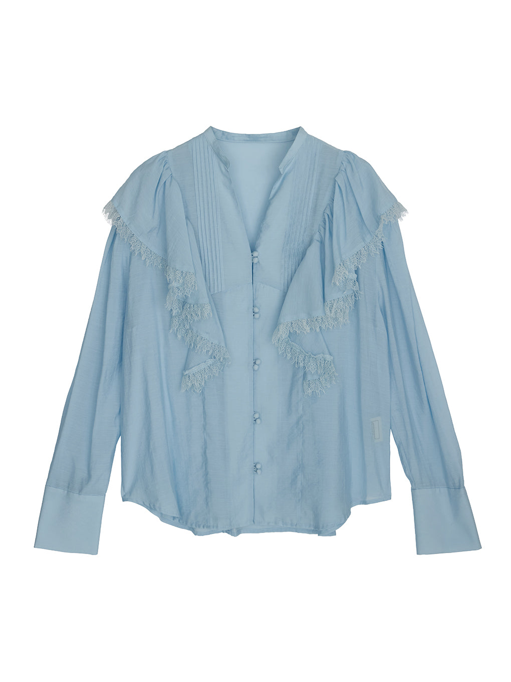 UND LACE DRAPE FRILL BLOUSE