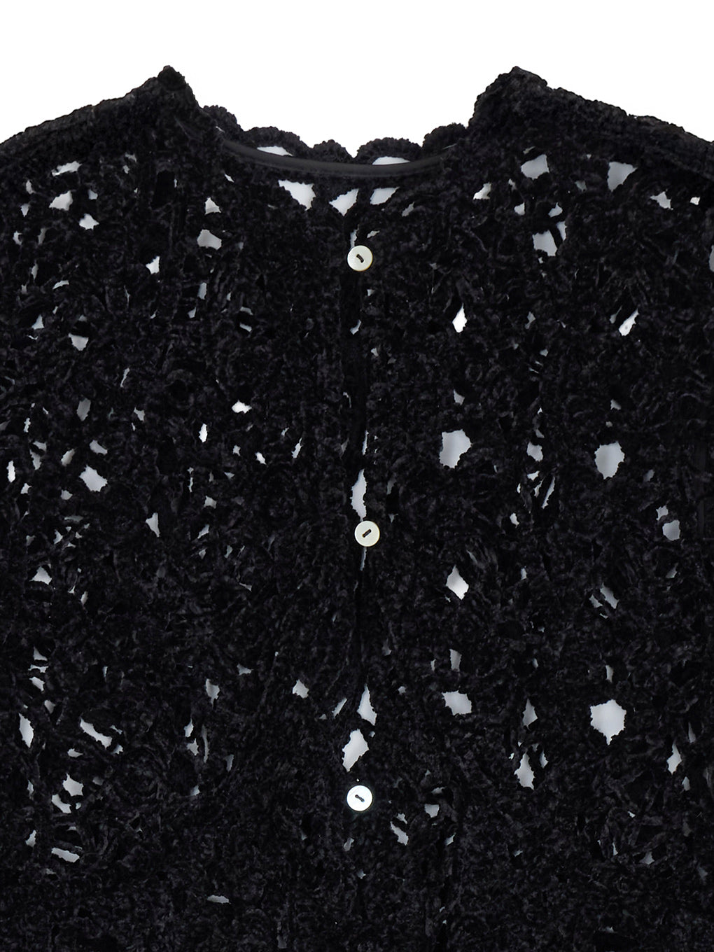 UND VELOUR LACE PEPLUM KNIT TOP