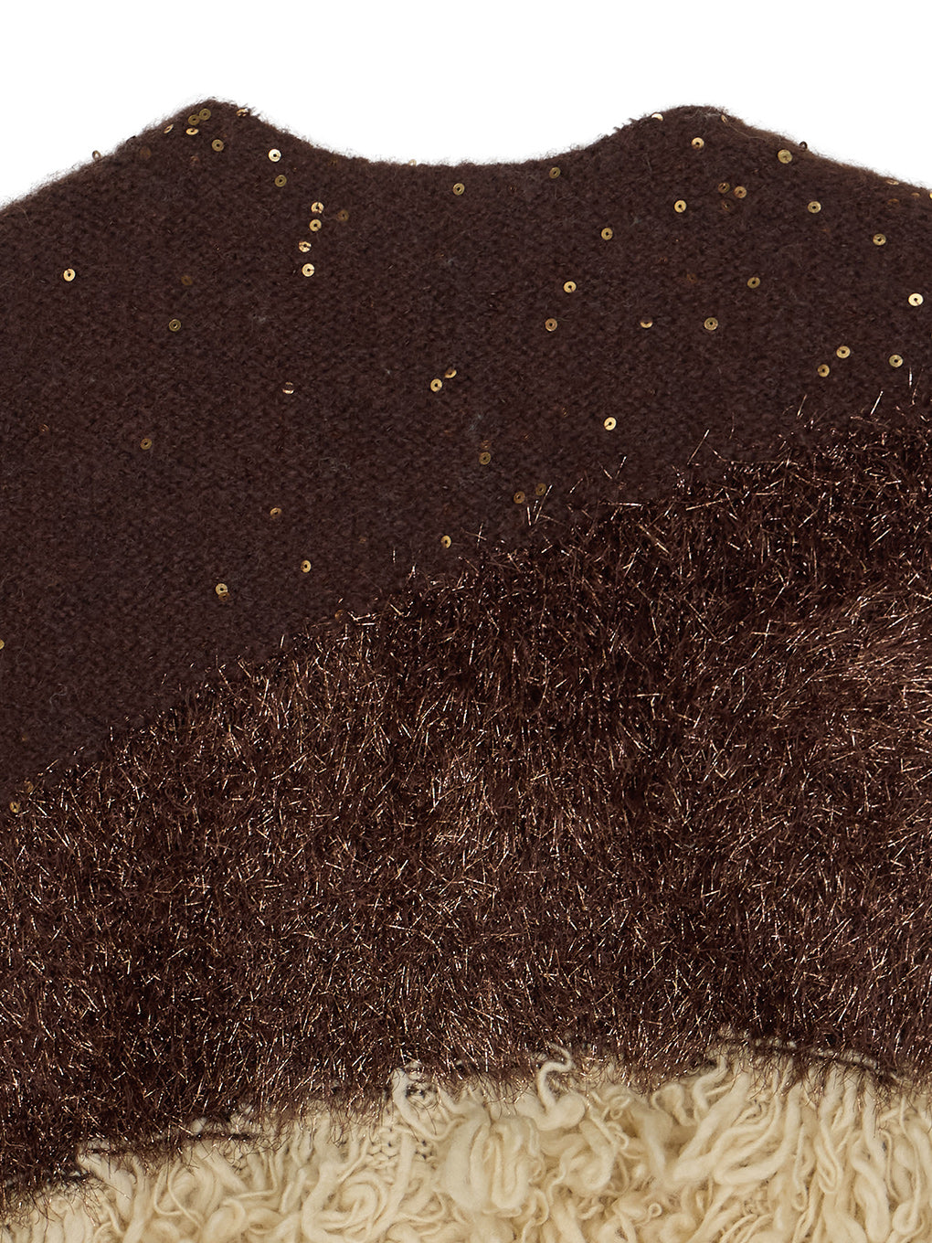 UND MIX YARN PATCHWORK KNIT CARDIGAN