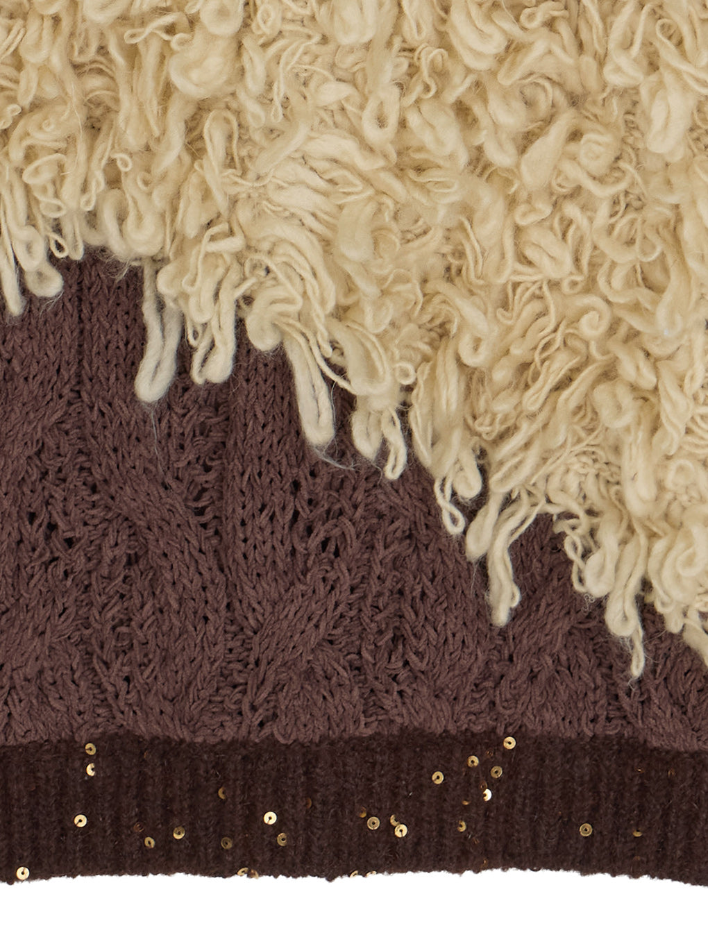 UND MIX YARN PATCHWORK KNIT CARDIGAN