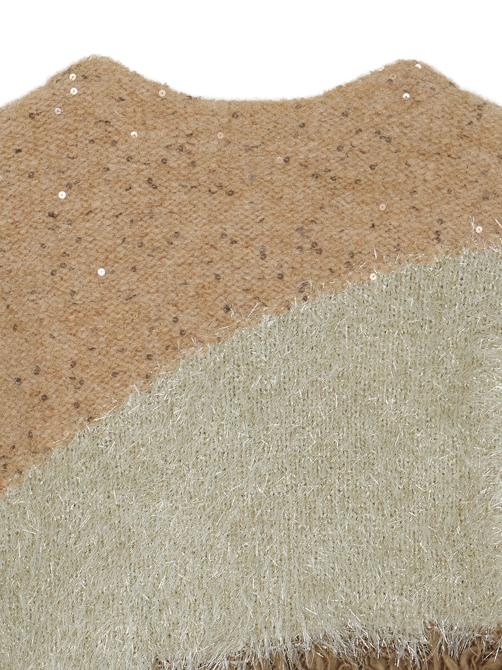 UND MIX YARN PATCHWORK KNIT CARDIGAN