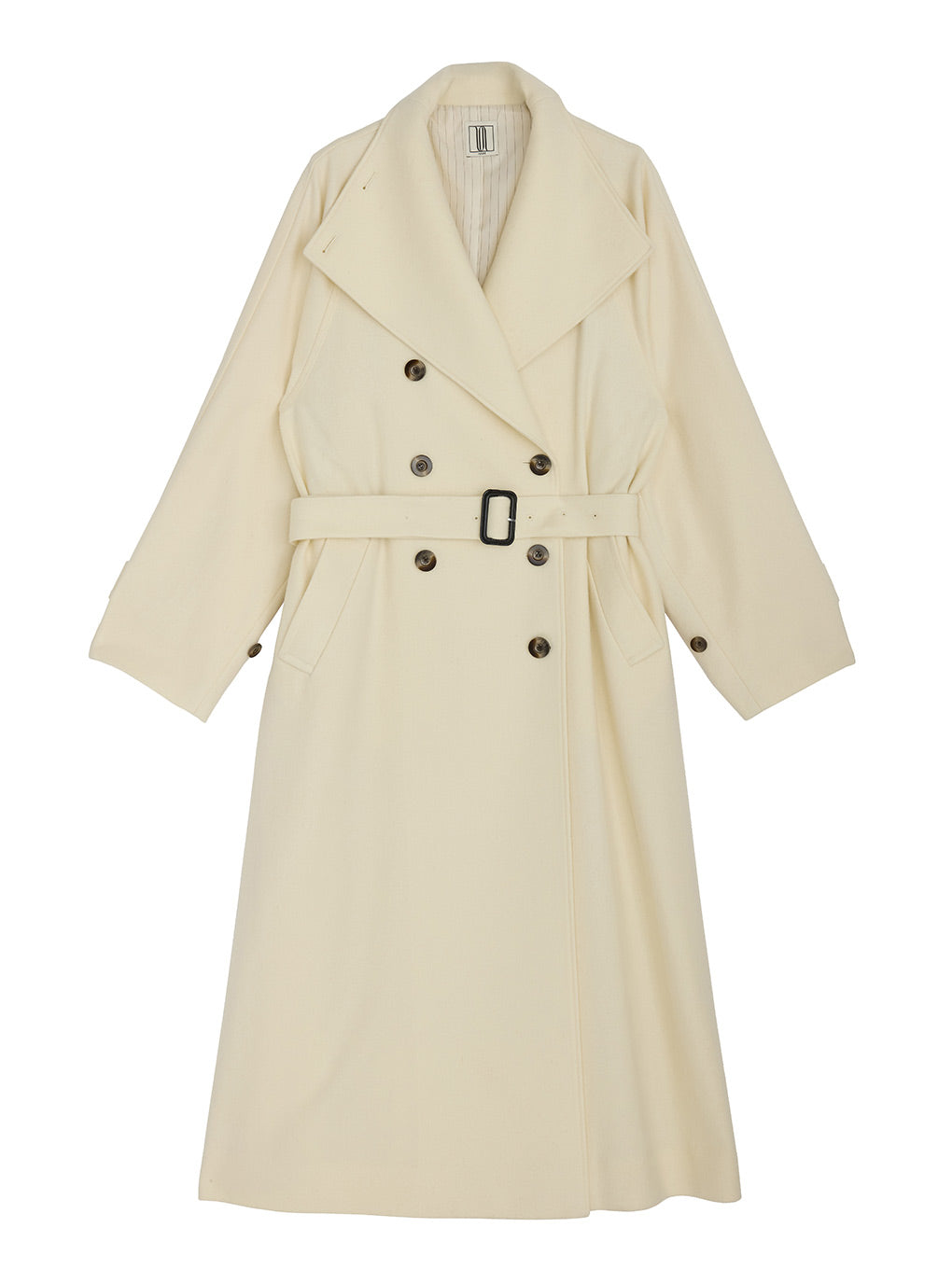 UND WOOL ASYMMETRY STAND COLLAR COAT