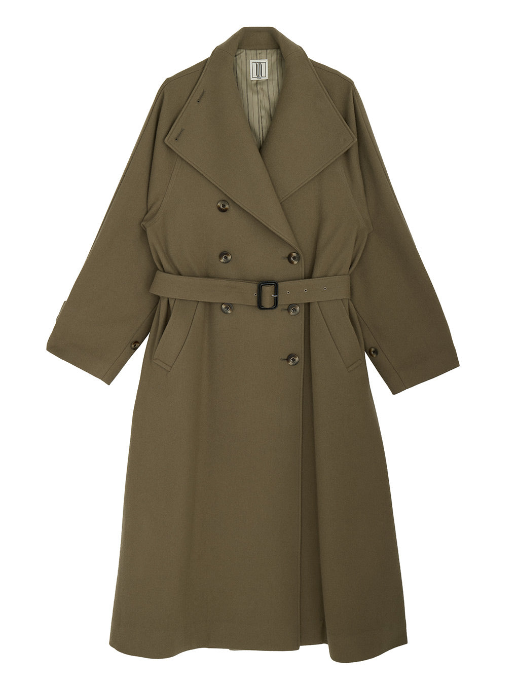 UND WOOL ASYMMETRY STAND COLLAR COAT