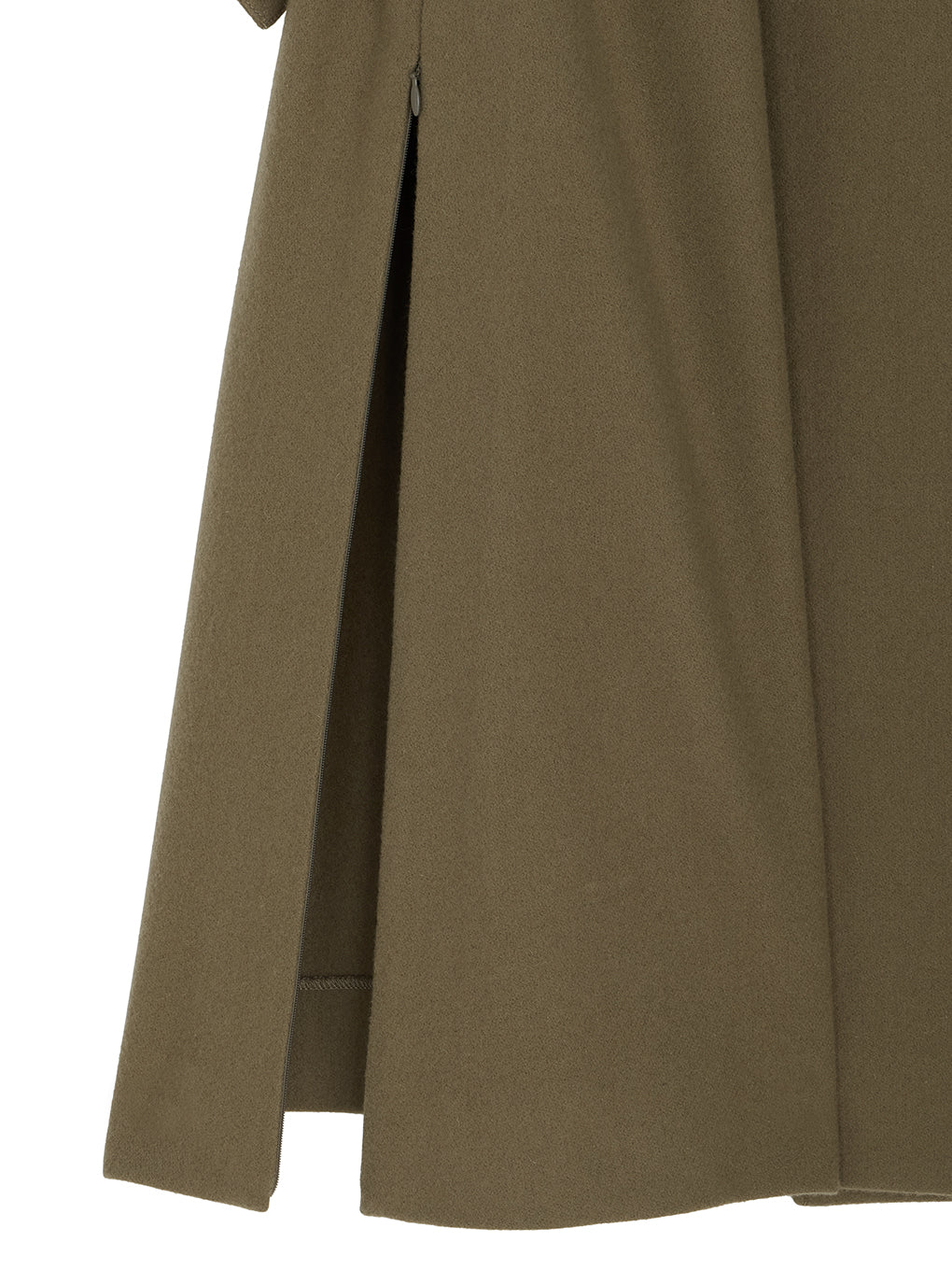 UND WOOL ASYMMETRY STAND COLLAR COAT