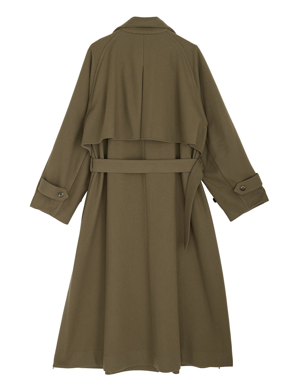 UND WOOL ASYMMETRY STAND COLLAR COAT