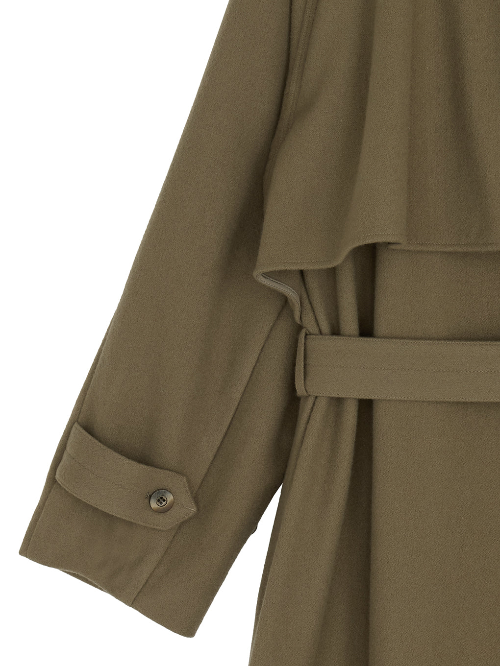 UND WOOL ASYMMETRY STAND COLLAR COAT