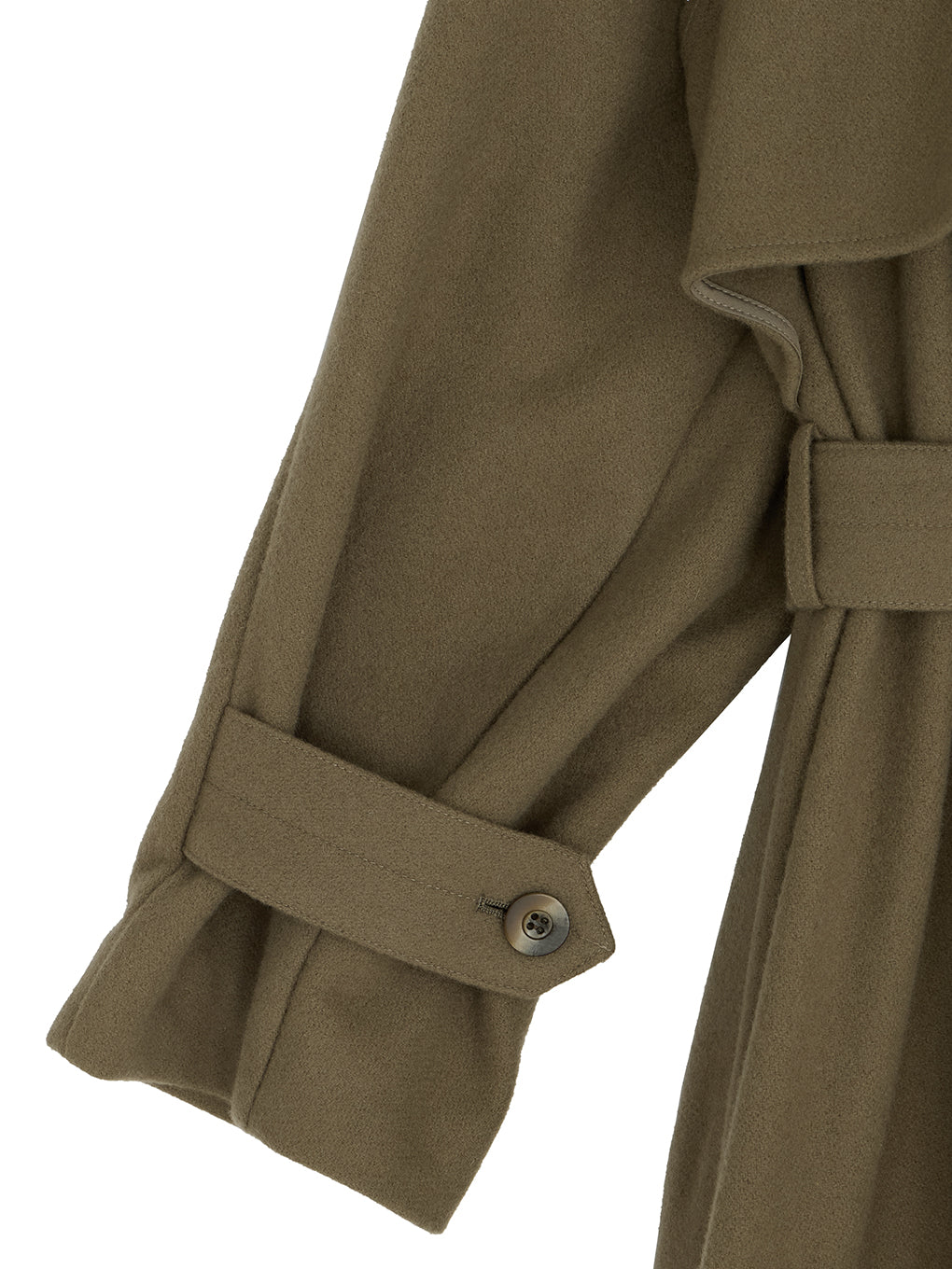 UND WOOL ASYMMETRY STAND COLLAR COAT