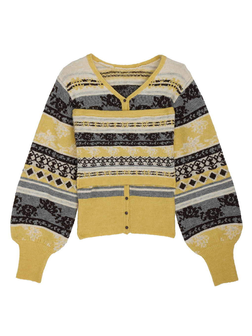 UND JACQUARD FAIR ISLE BUISTIER SET KNIT