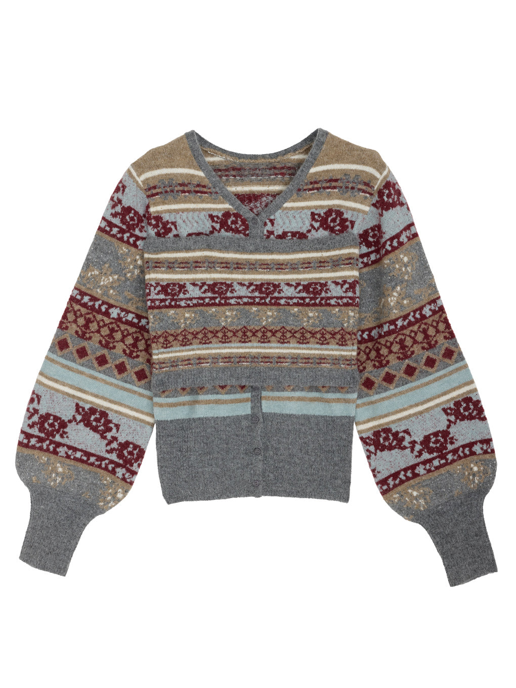 UND JACQUARD FAIR ISLE BUISTIER SET KNIT