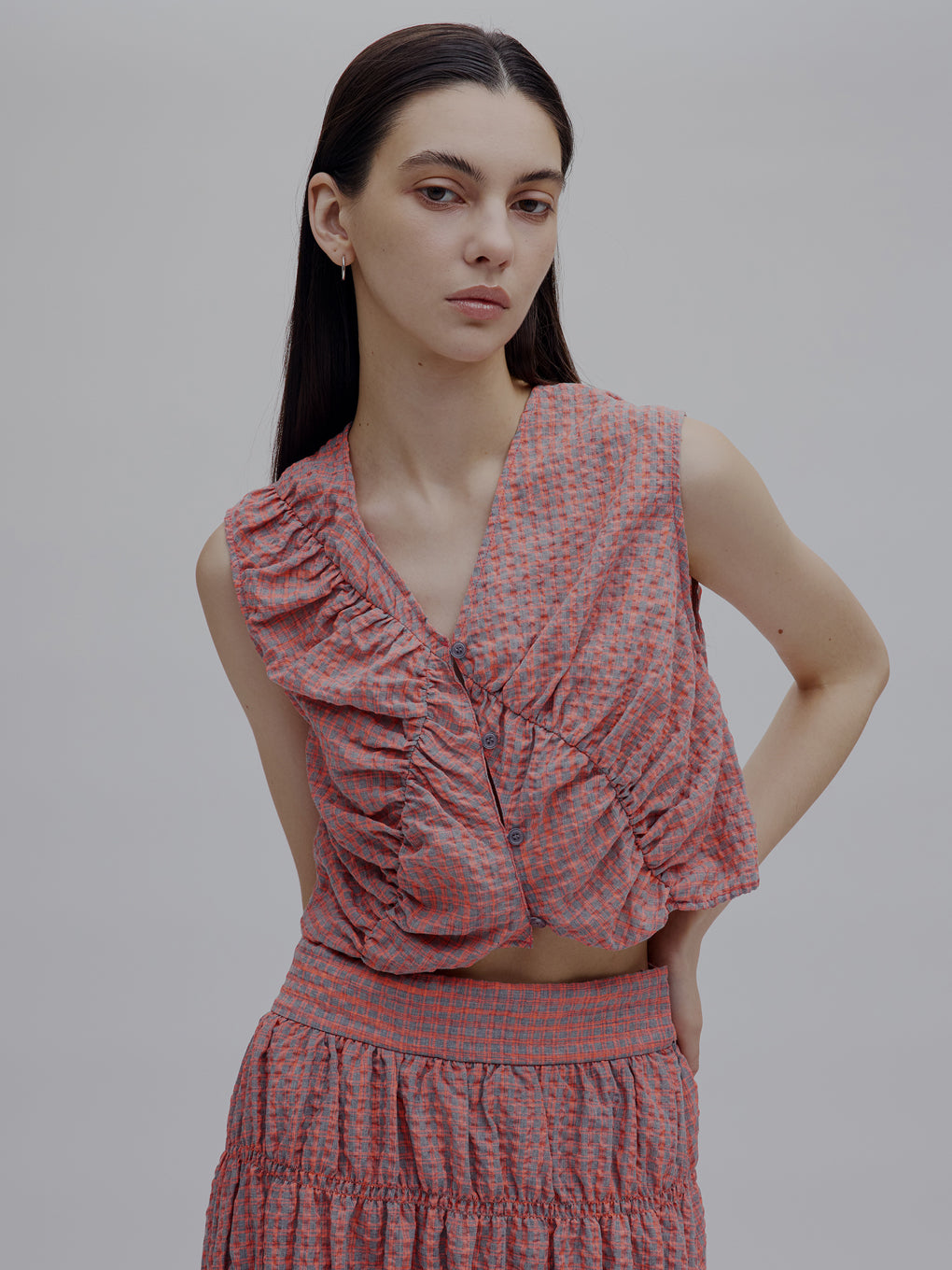 MEDI 2WAY SHIRRING TOP WITH SKIRT