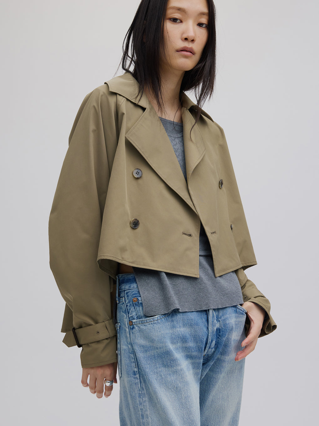 3WAY TULLE EMBROIDERY DOCKING TRENCH COAT