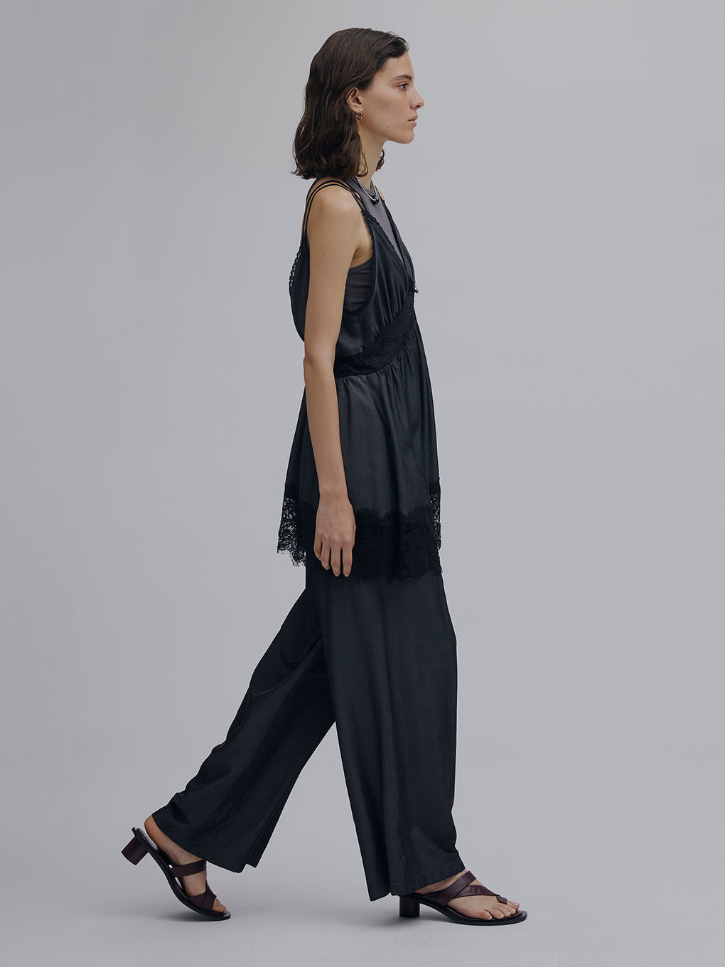 MEDI DENIM TOUCH LACE MIX TUNIC CAMISOLE